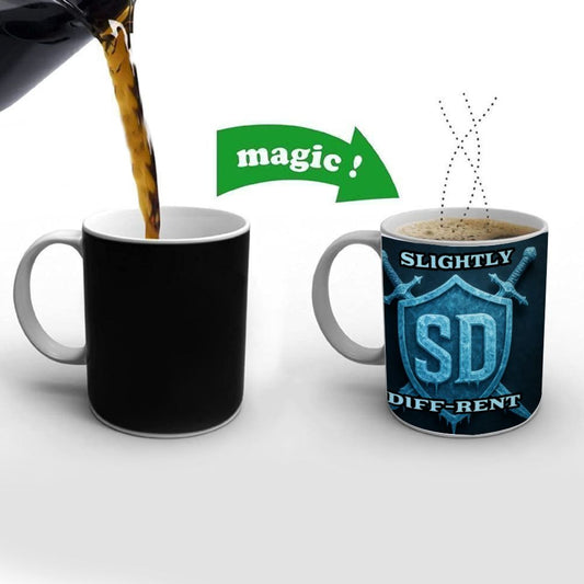 Slightly Diff-rent Blue Glacier Magic Cup - Heat Sensitive Cup (Black to White (Image))