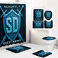 Slightly Diff-rent Blue Glacier Four-piece Shower Curtain Set