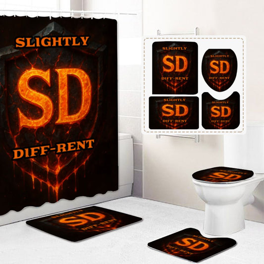 Slightly Diff-rent Earthquake Shield Four-piece Shower Curtain Set
