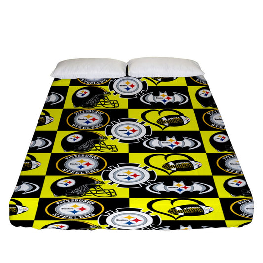 Steelers Collage Inspired Fitted Sheet (King Size)