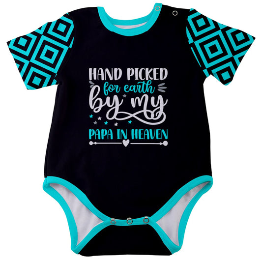 Hand Picked By Papa Baby Short Sleeve Onesie Bodysuit