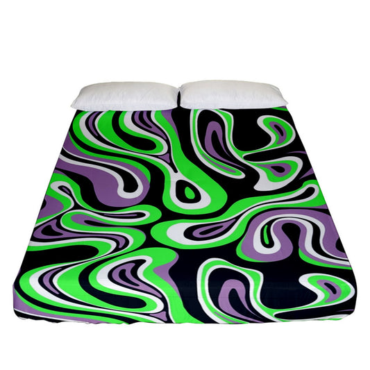 Apple Wave Fitted Sheet (King Size)