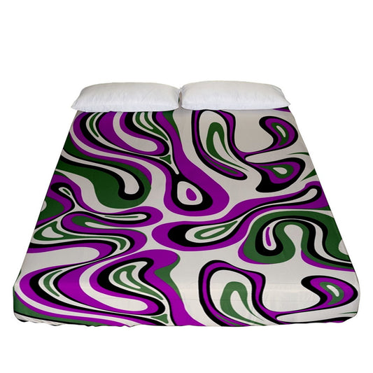Plum Wave Fitted Sheet (King Size)