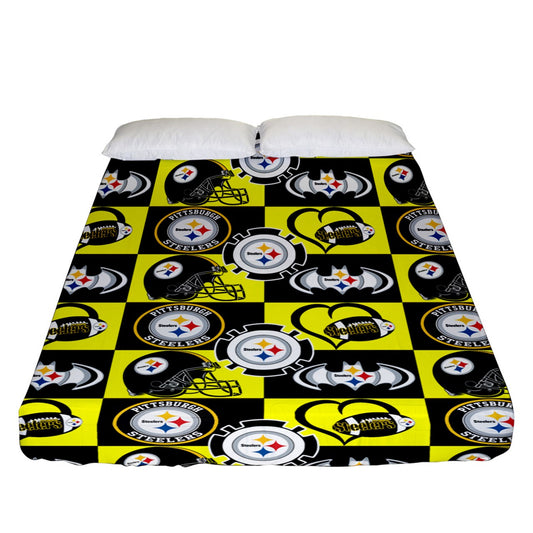 Steelers Collage Inspired Fitted Sheet (Queen Size)
