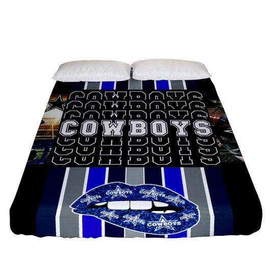 Cowboys Collage Inspired Fitted Sheet (Queen Size)