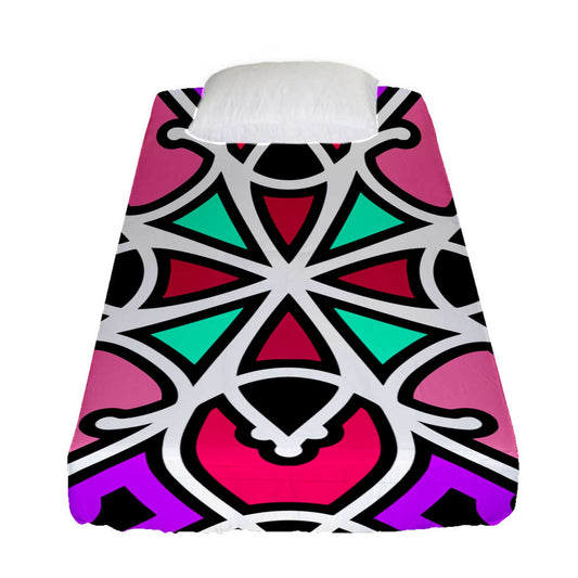 Pink and Purple Swizzle Fitted Sheet (Twin Size)