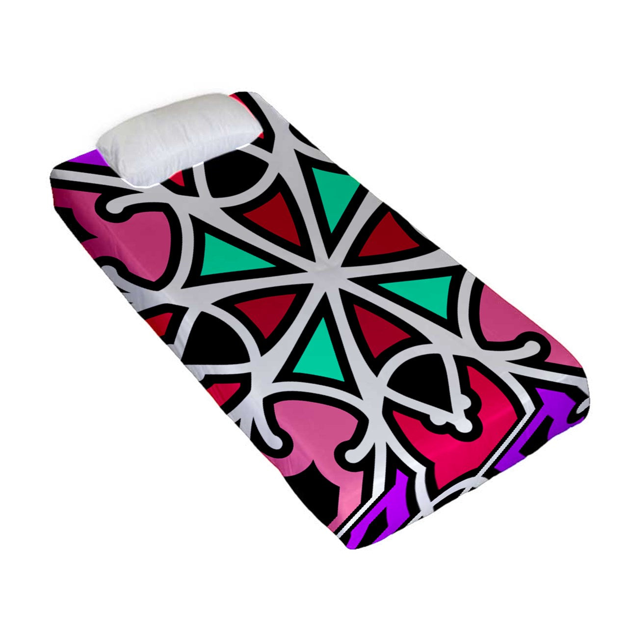 Pink and Purple Swizzle Fitted Sheet (Twin Size)
