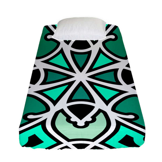 Green Swizzle Fitted Sheet (Twin Size)