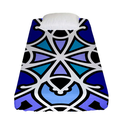 Blue Swizzle Fitted Sheet (Twin Size)