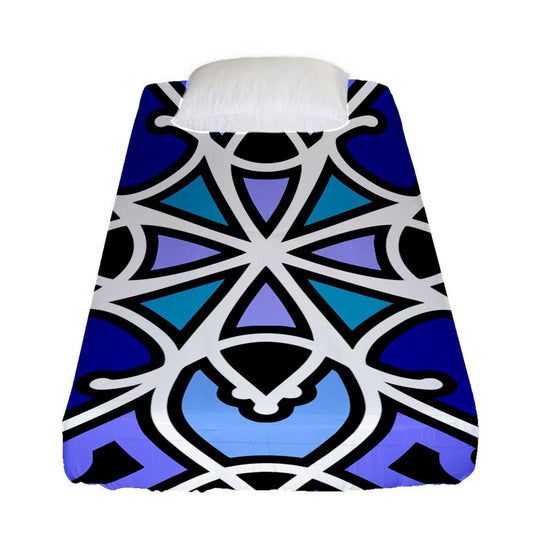 Blue Swizzle Fitted Sheet (Twin Size)
