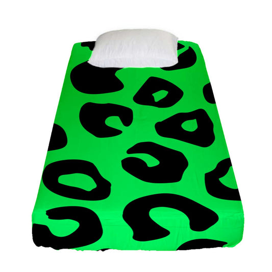 Green Cheetah Fitted Sheet (Twin Size)