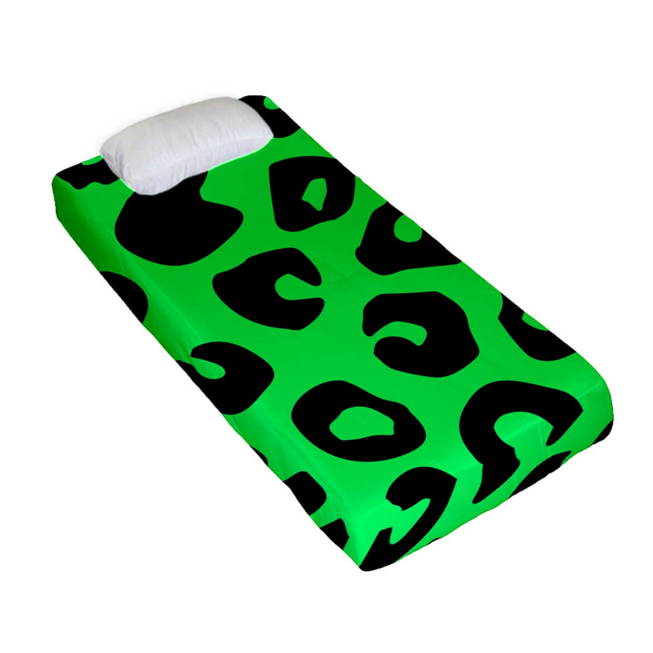 Green Cheetah Fitted Sheet (Twin Size)
