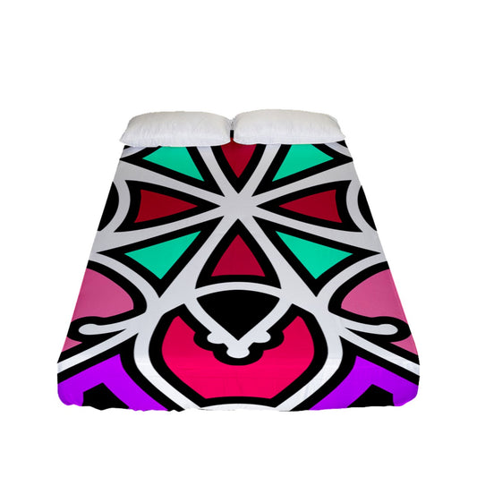 Pink and Purple Swizzle Fitted Sheet (Full/ Double Size)