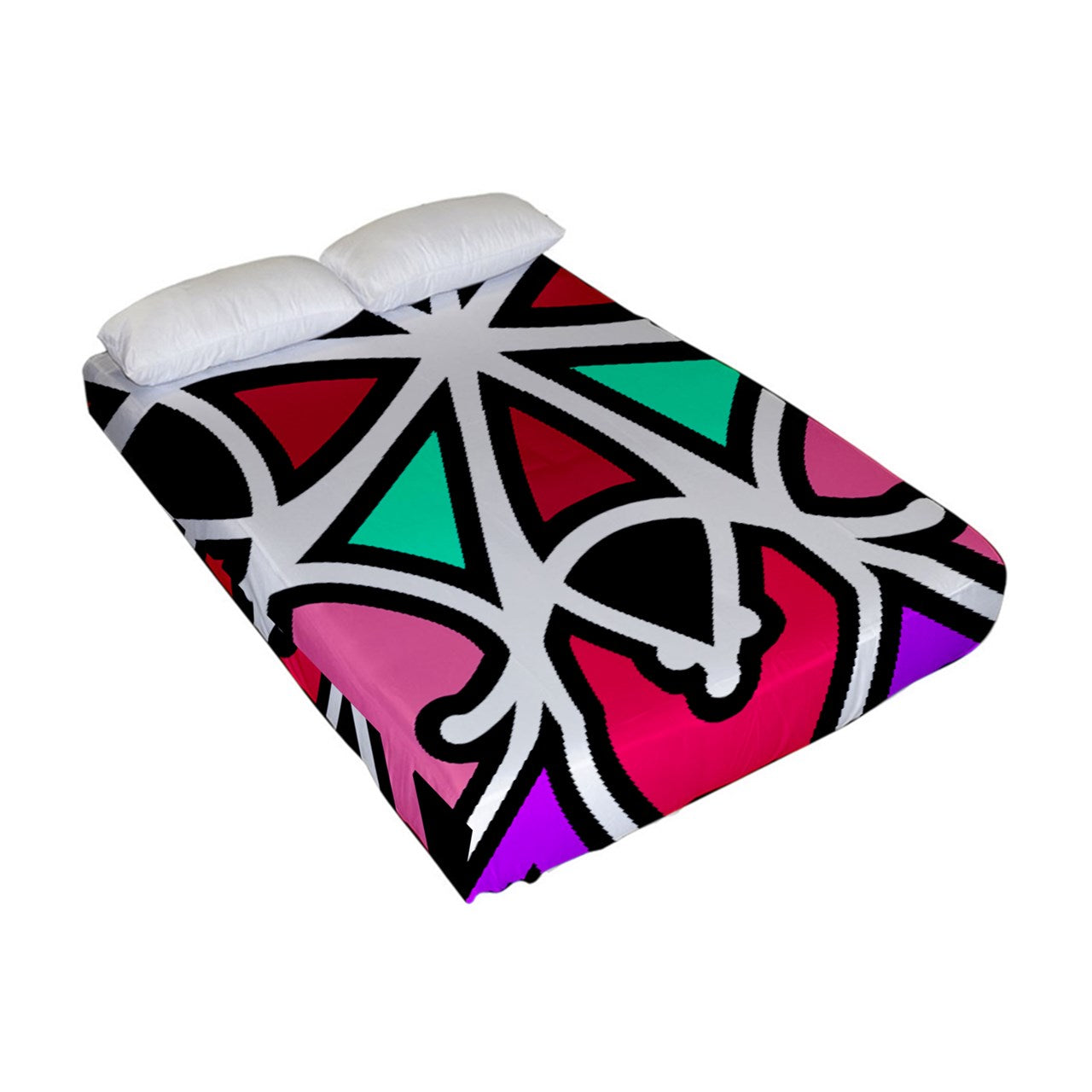 Pink and Purple Swizzle Fitted Sheet (Full/ Double Size)