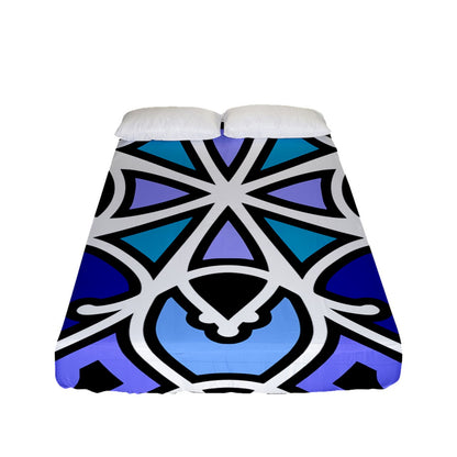 Blue Swizzle Fitted Sheet (Full/ Double Size)