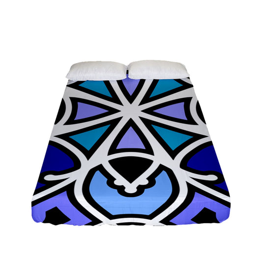 Blue Swizzle Fitted Sheet (Full/ Double Size)