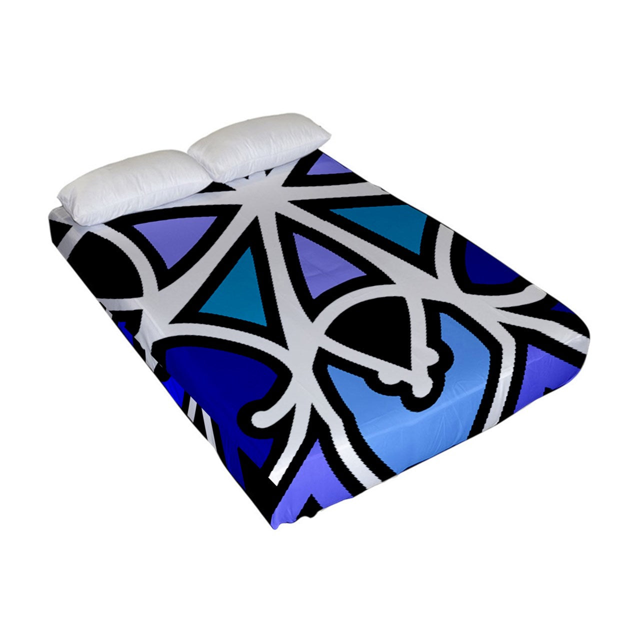 Blue Swizzle Fitted Sheet (Full/ Double Size)