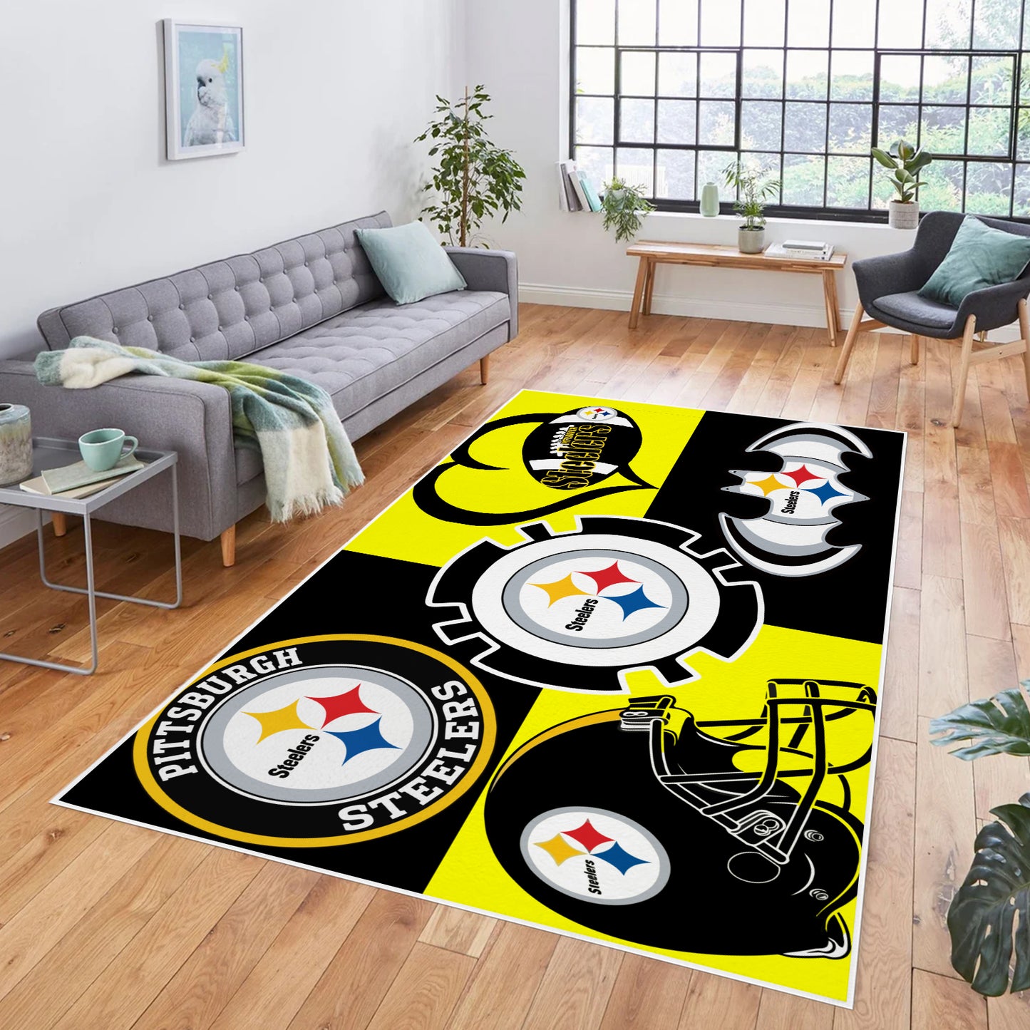 Steelers Collage Inspired Area Rug 84" x 60"