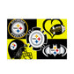 Steelers Collage Inspired Area Rug 84" x 60"
