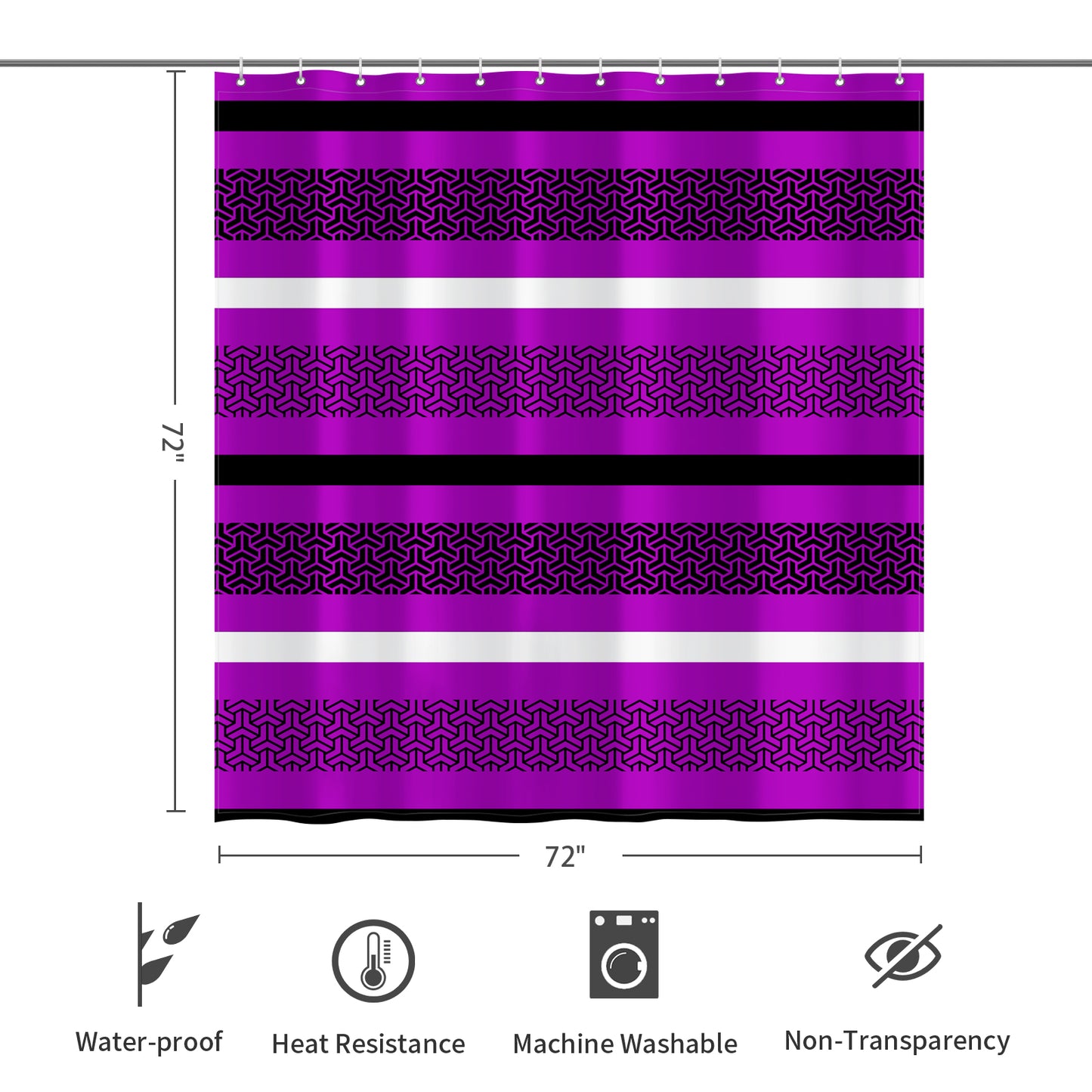 Purple Rizzle Shower Curtain 72"x72"