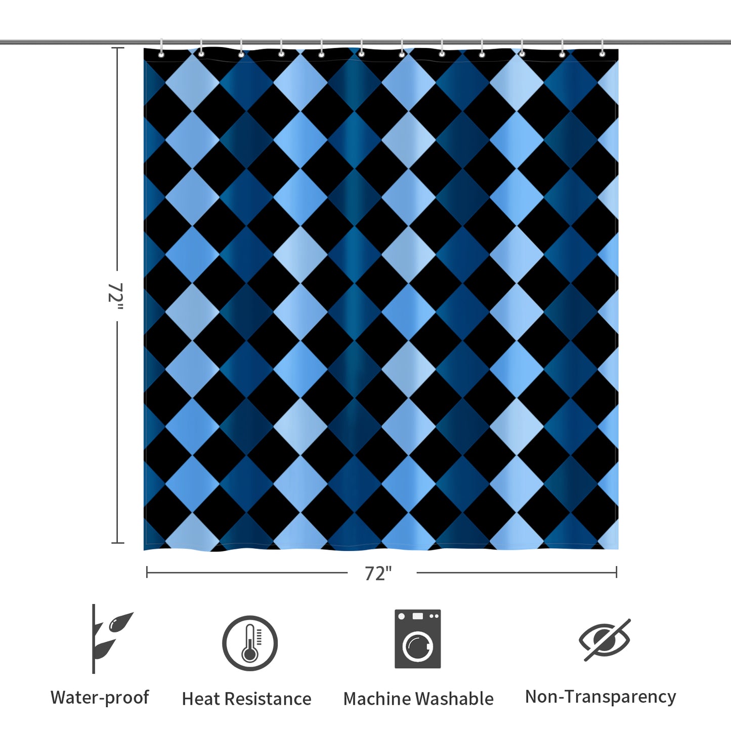 Blue Frenzy Shower Curtain 72"x72"