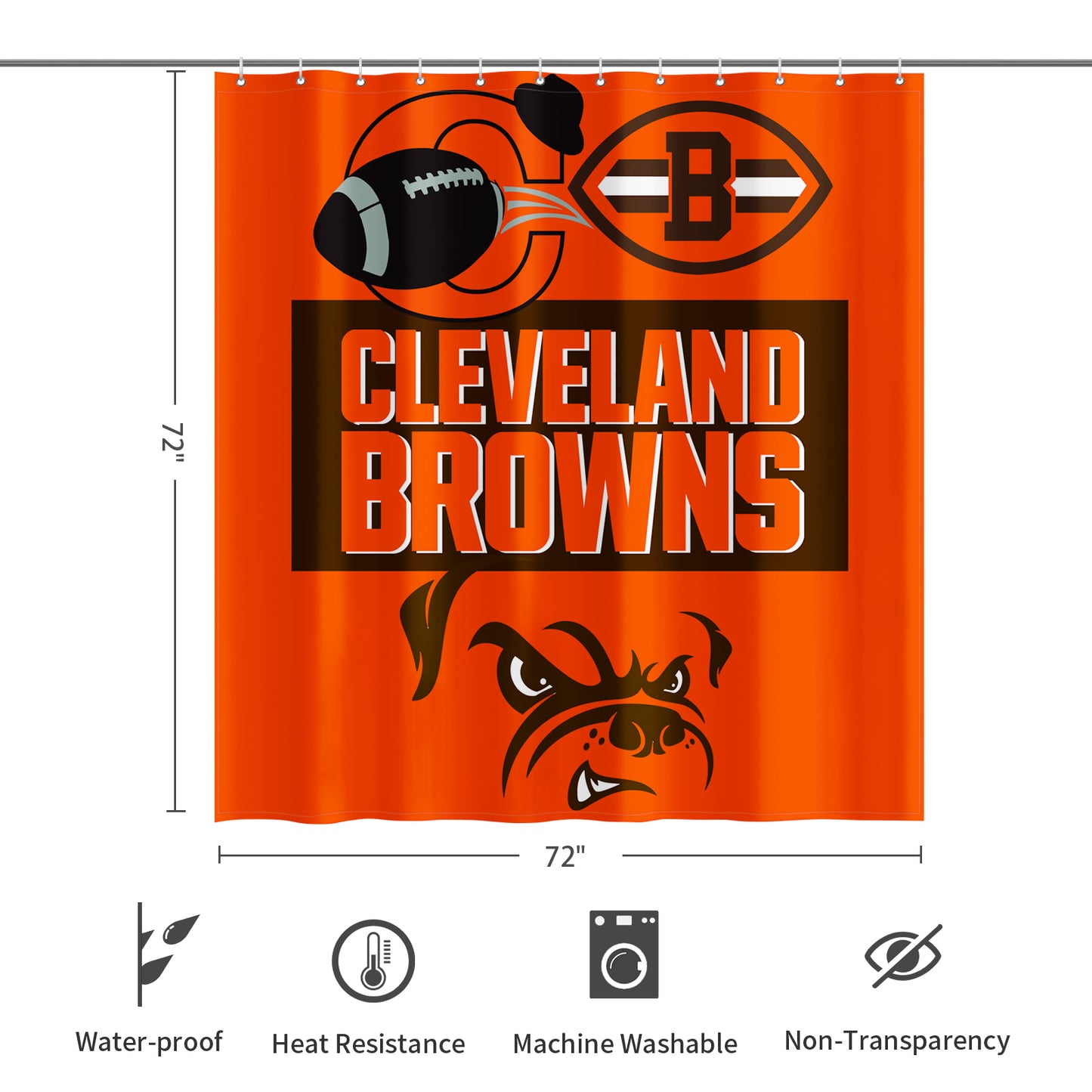 Browns Inspired Shower Curtain 72"x72"