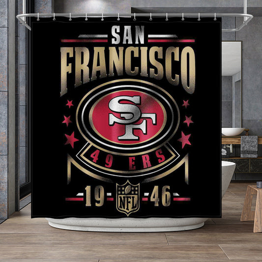 49ers Fan Inspired Shower Curtain 72"x72"