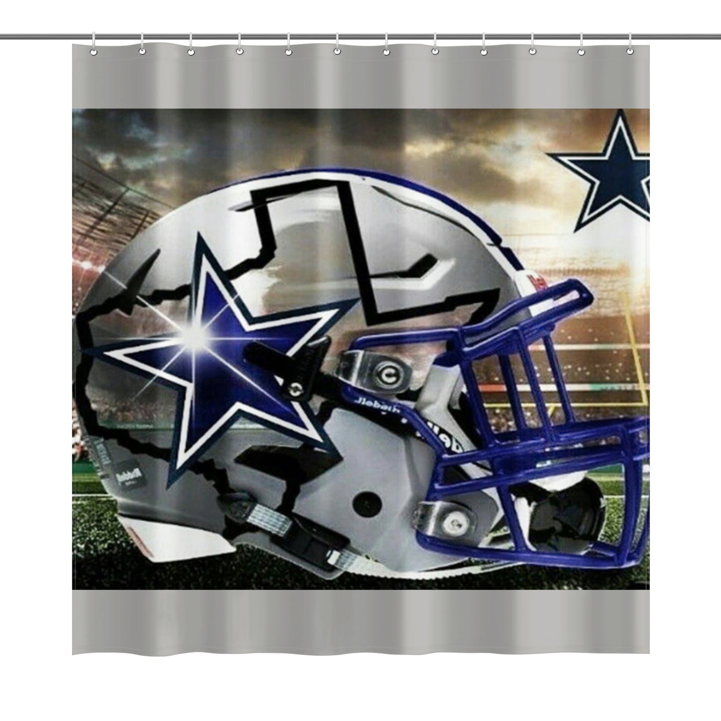 Cowboys Inspired Helmet Design Shower Curtain 72"x72"