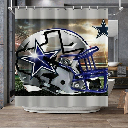 Cowboys Inspired Helmet Design Shower Curtain 72"x72"