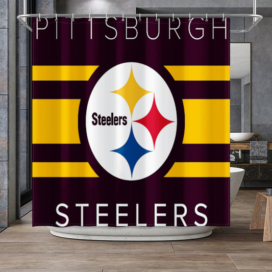 Steelers Inspired Shower Curtain 72"x72"