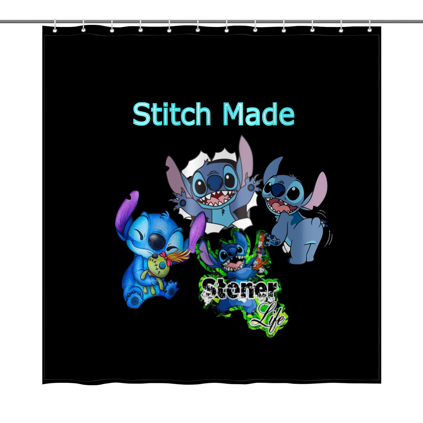 Stitch Inspired Shower Curtain 72"x72"
