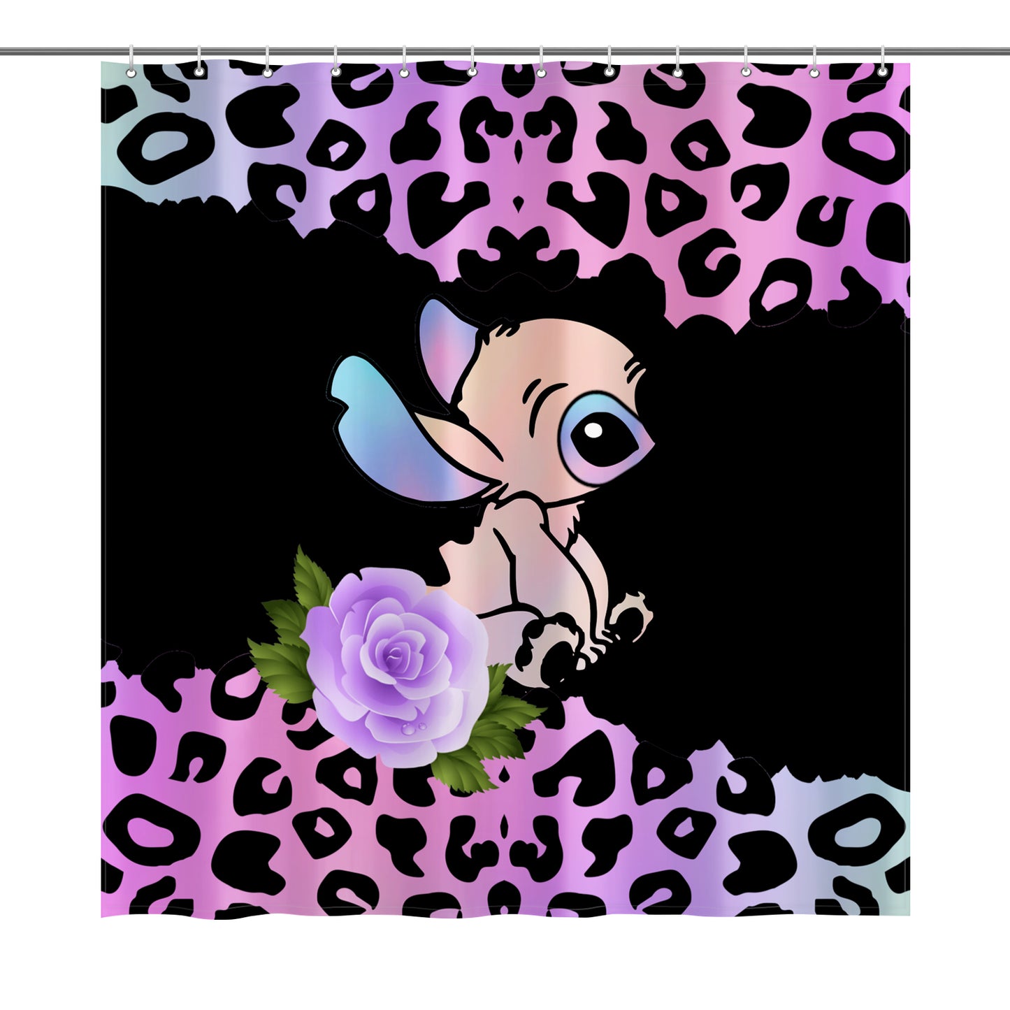 Stitch Inspired Pastel Shower Curtain 72"x72"
