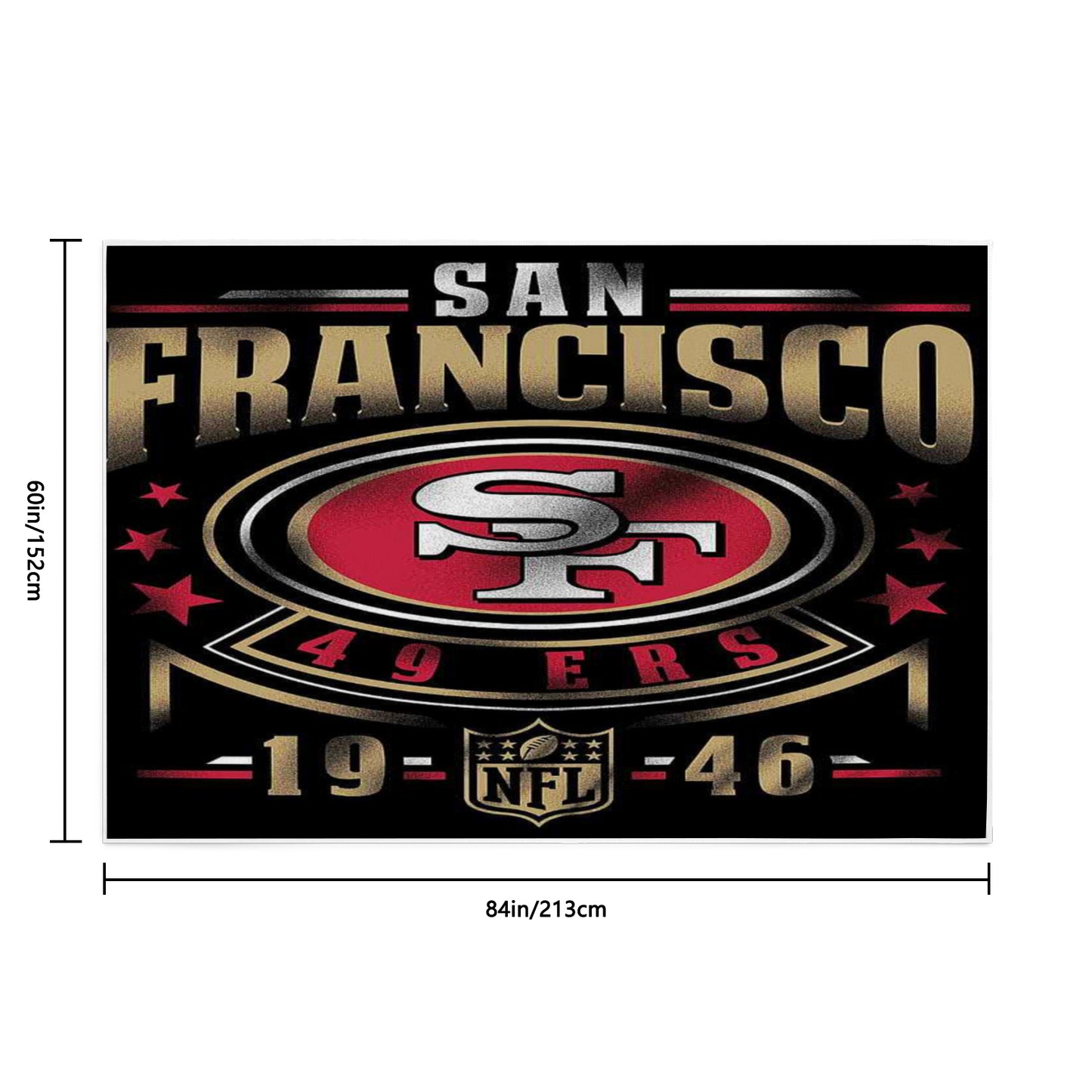 49ers Fan Inspired Area Rug 84' x 60'
