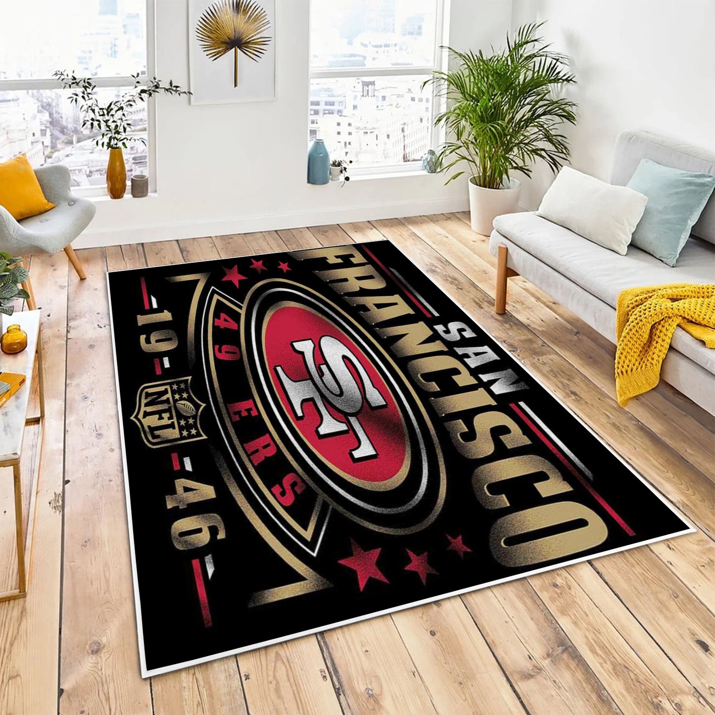 49ers Fan Inspired Area Rug 84' x 60'