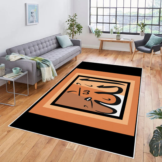 Allah Inspired (Tan and Black) Area Rug 84' x 60'