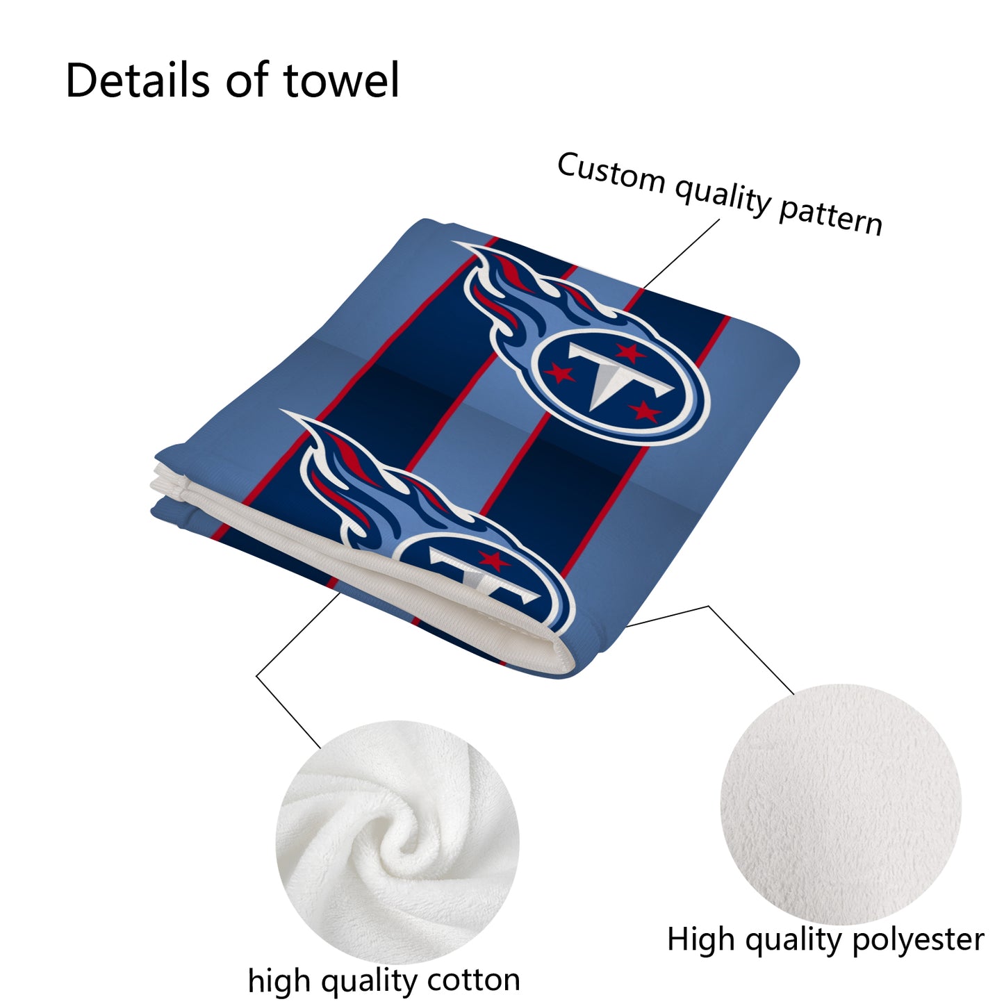 Titans Inspired Custom Towel 16"x28"