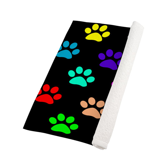 Colorful Dog Paws Custom Towel 16"x28"