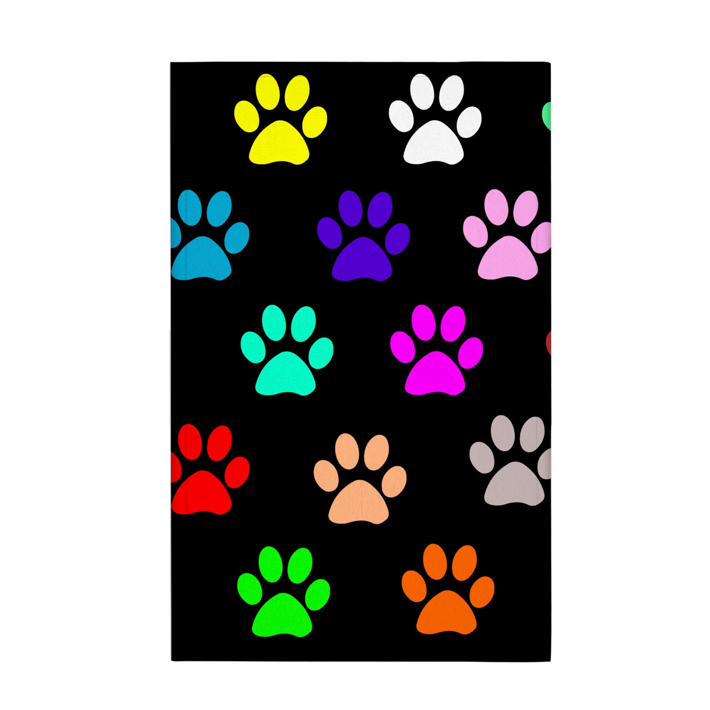 Colorful Dog Paws Custom Towel 16"x28"