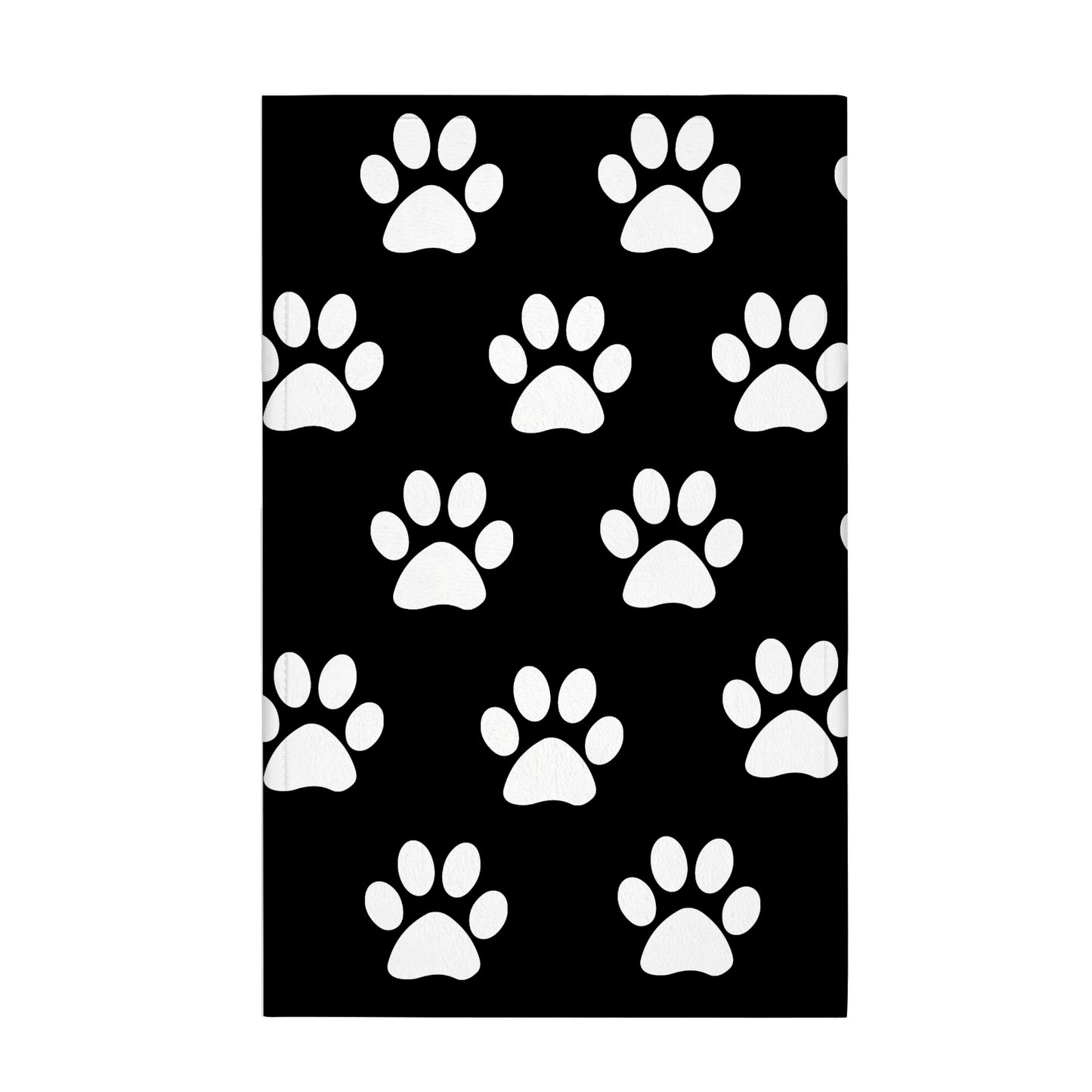 Black and White Dog Paws Custom Towel 16"x28"