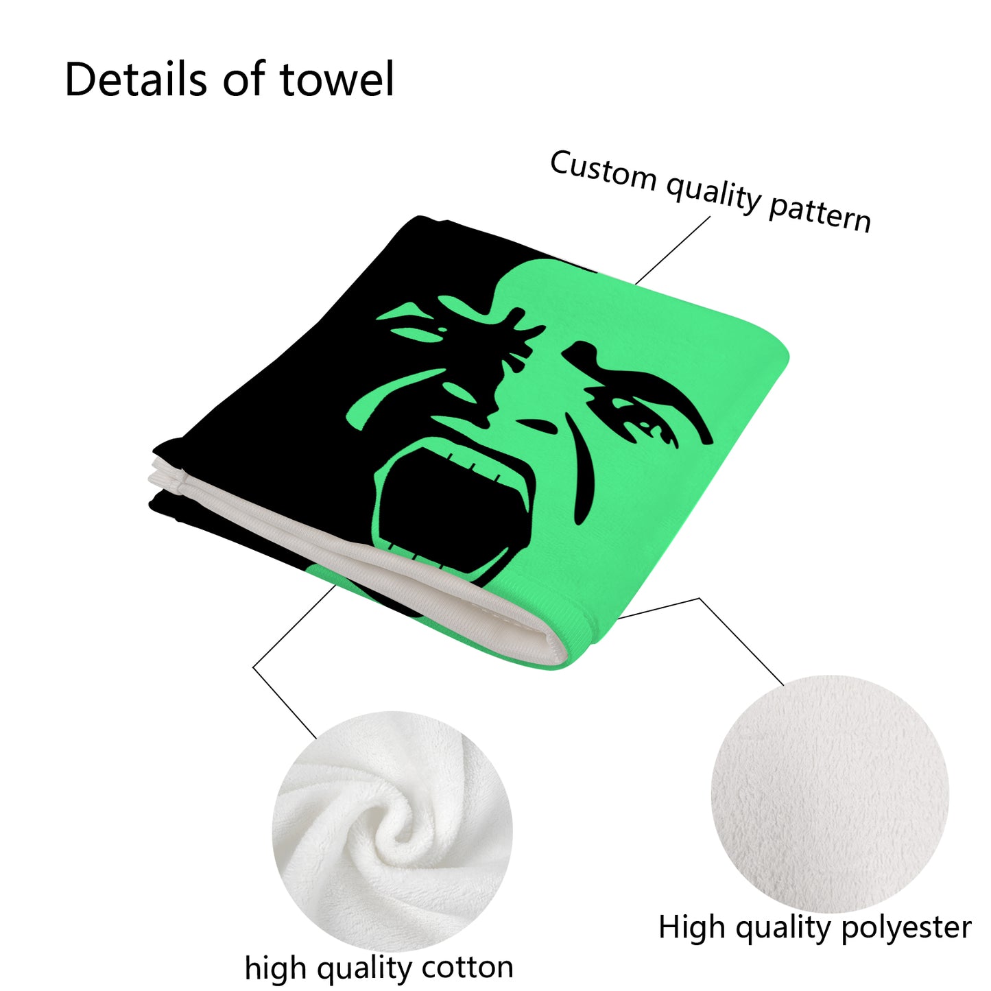 Method 2 Da Madness (Green and Black) Custom Towel 16"x28"
