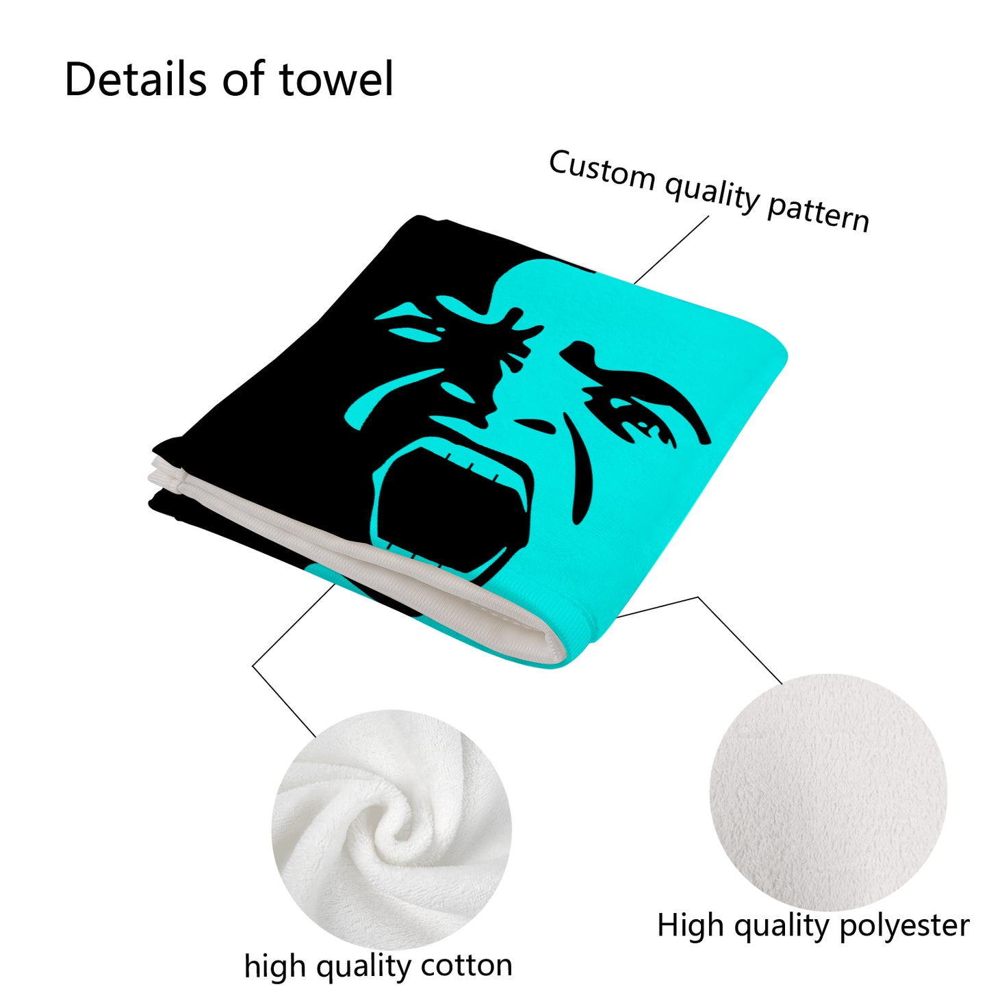 Method 2 Da Madness (Turquoise and Black) Custom Towel 16"x28"