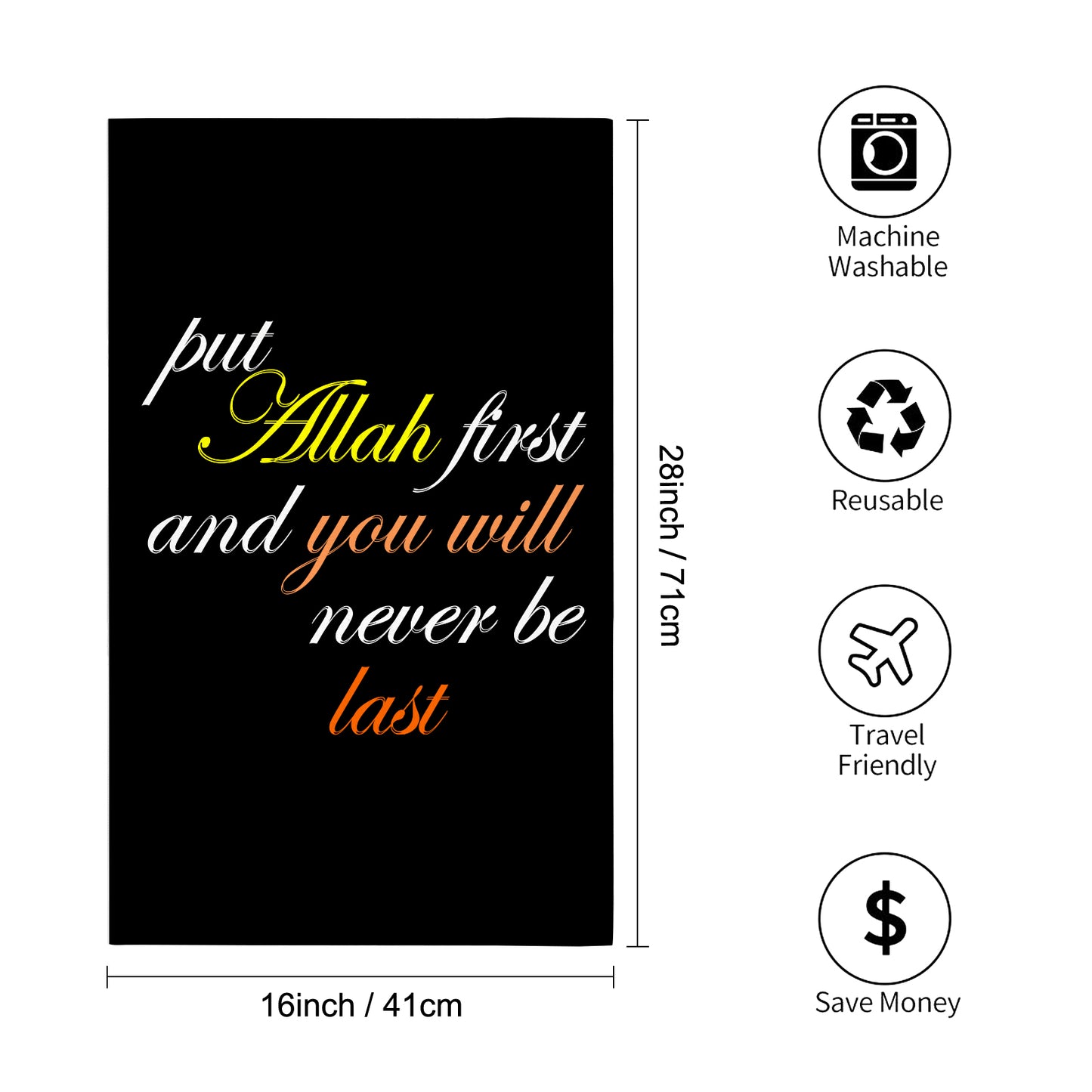 Put Allah First Custom Towel 16"x28"
