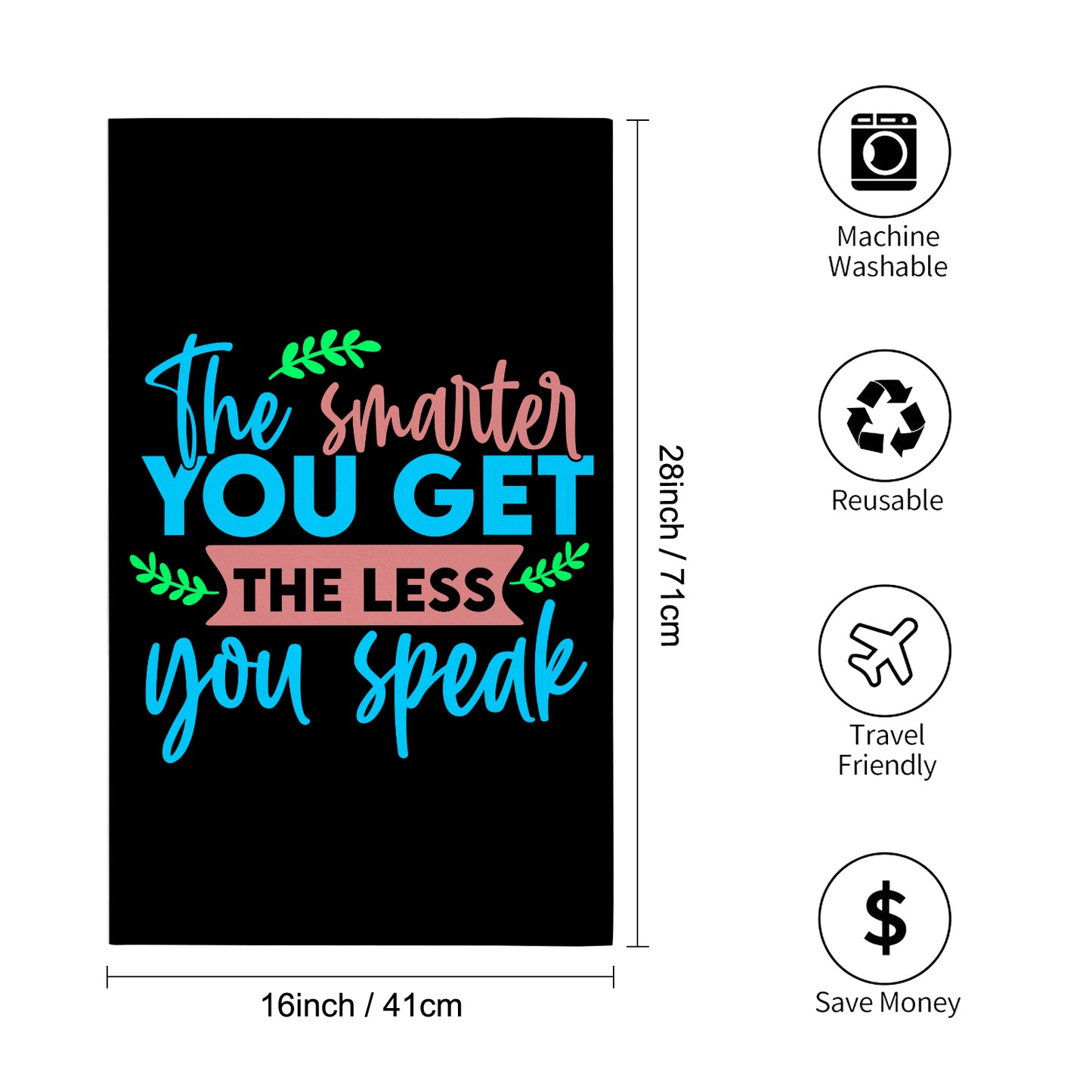 The Smarter You Get Custom Towel 16"x28"
