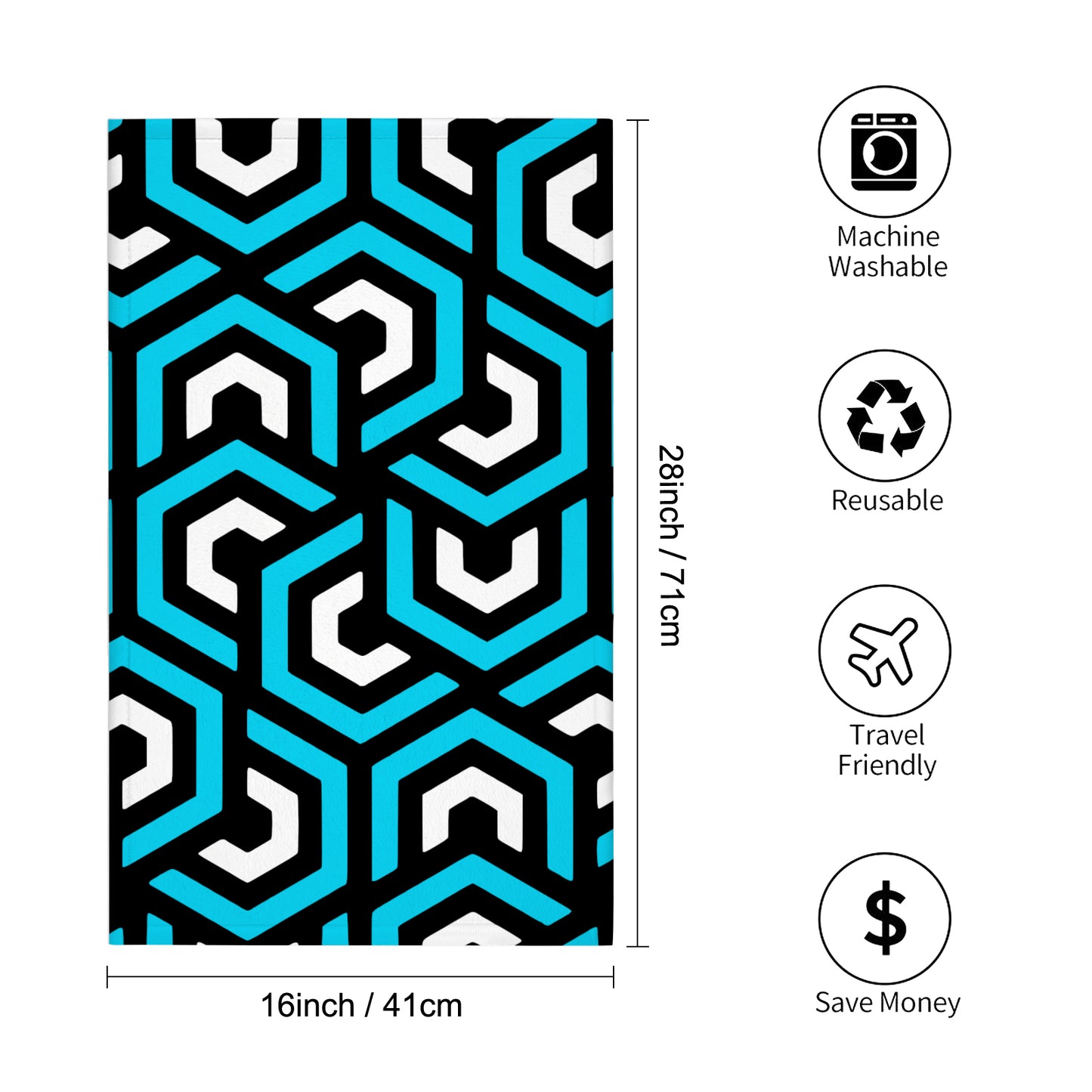 Amazing Light Blue Custom Towel 16"x28"