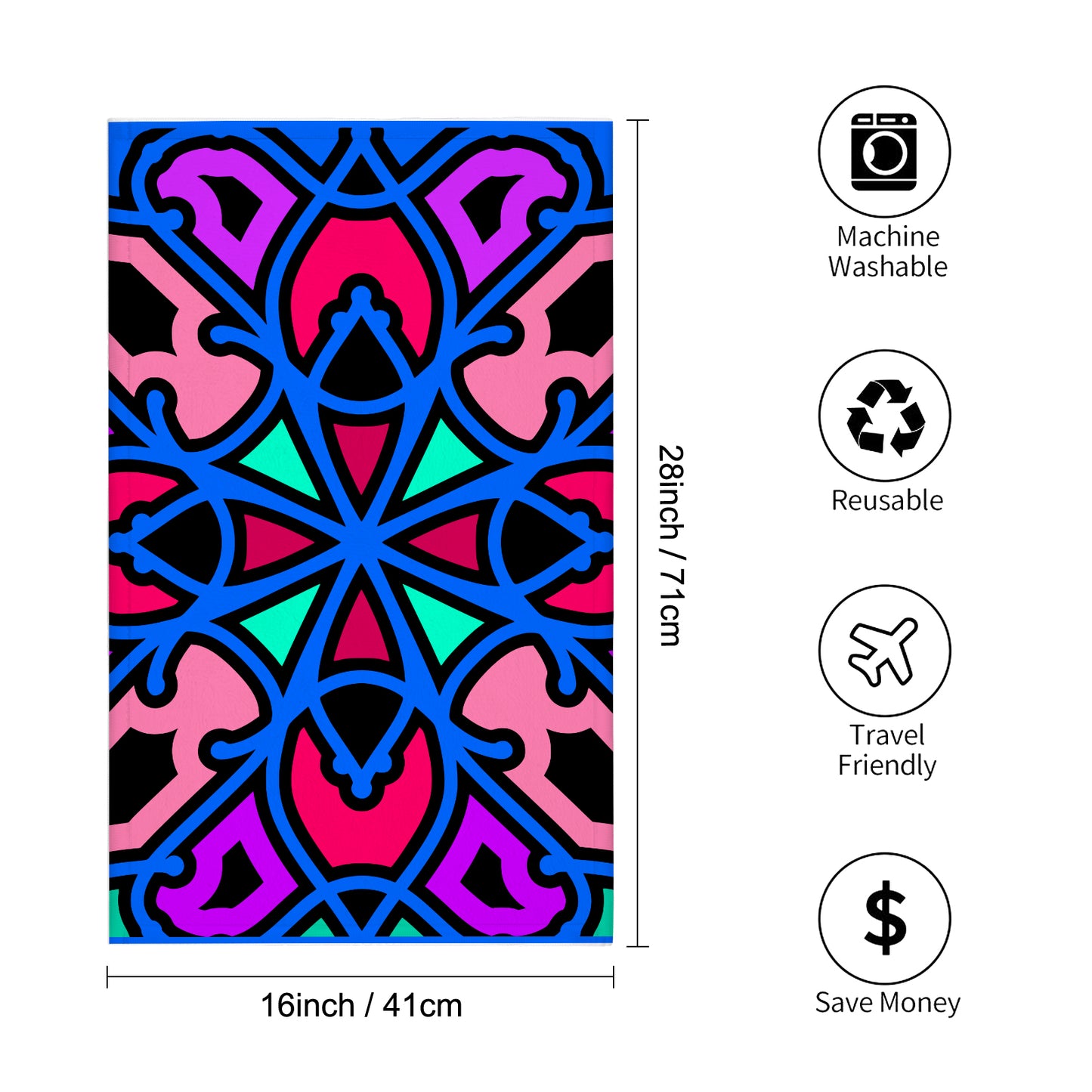 Cotton Candy Swizzle Custom Towel 16"x28"