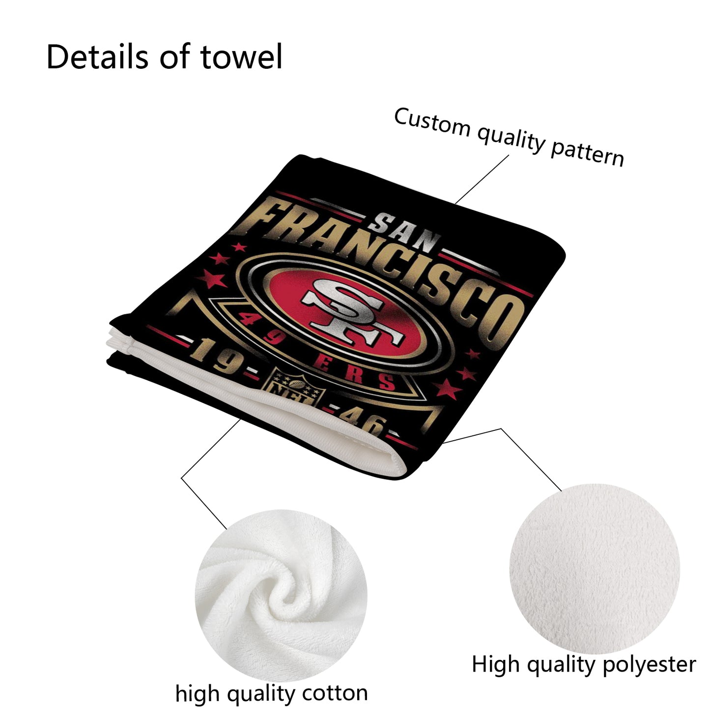 49ers Fan Inspired Custom Towel 16"x28"