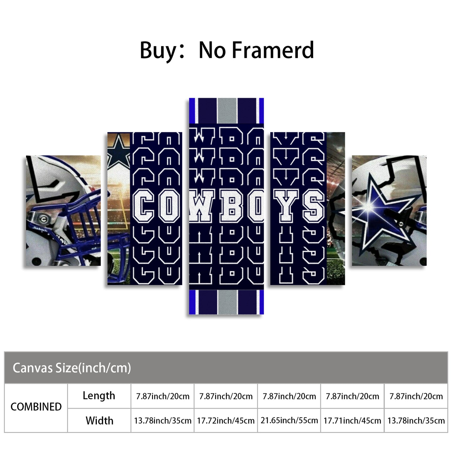 Cowboys Inspired Canvas Wall Art (No Frame) 5-Pieces