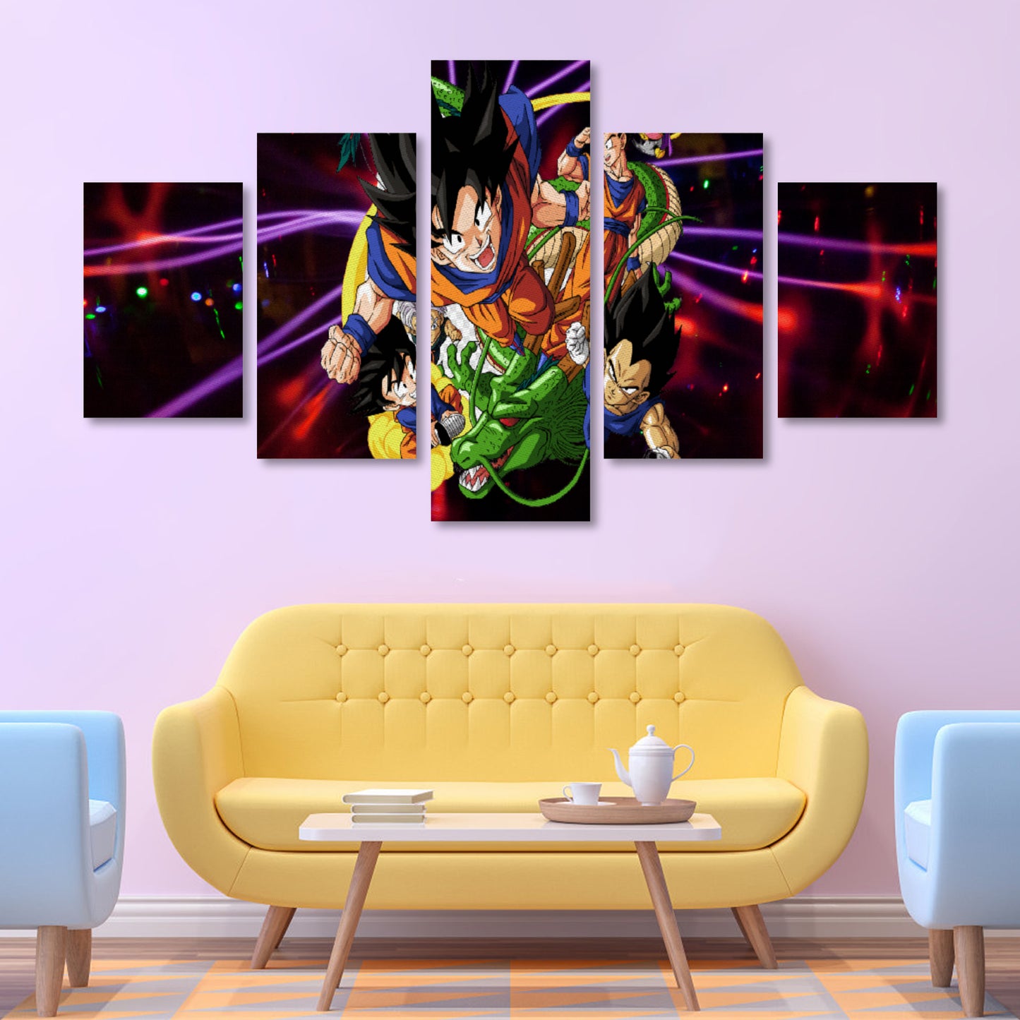 Anime Inspired (Design 2) Canvas Wall Art Prints (No Frame) 5-Pieces