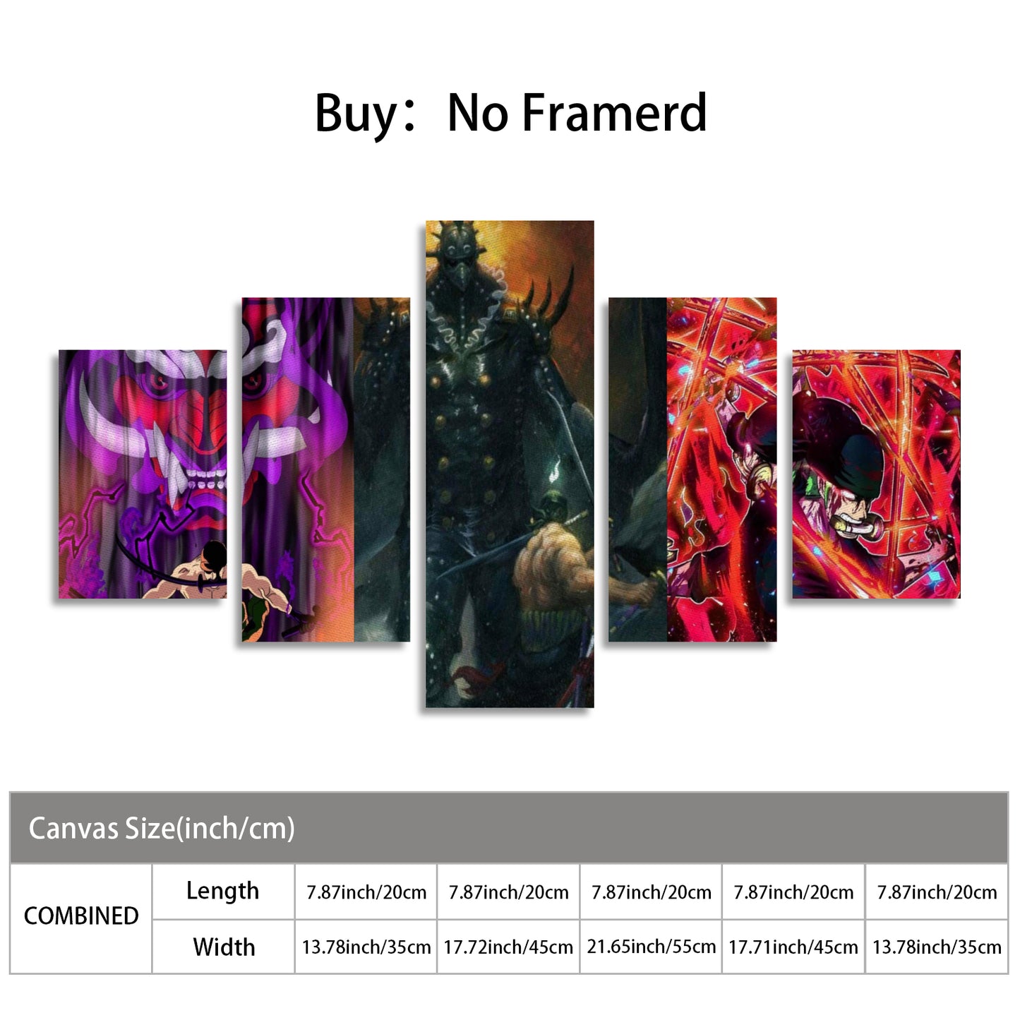 Anime Inspired Canvas Wall Art (No Frame) 5-Pieces