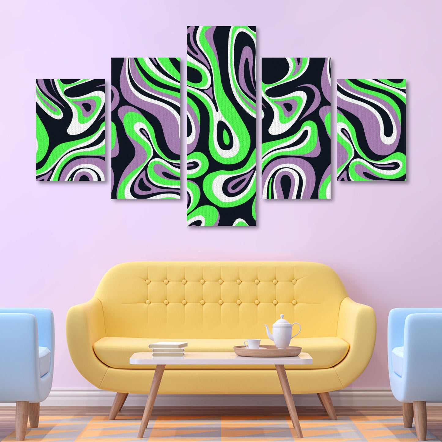 Apple Wave Canvas Wall Art (No Frame) 5-Pieces
